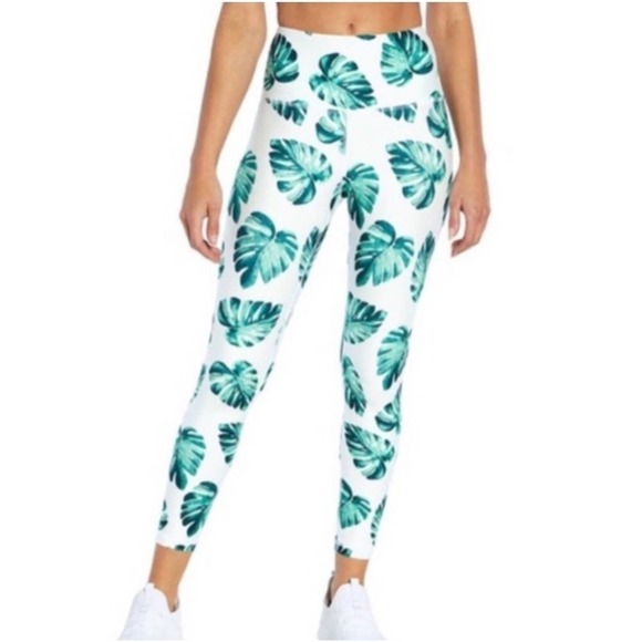 Wildfox Sweat Luxe Legging Tropical Banana Leaves Small - Picture 1 of 6